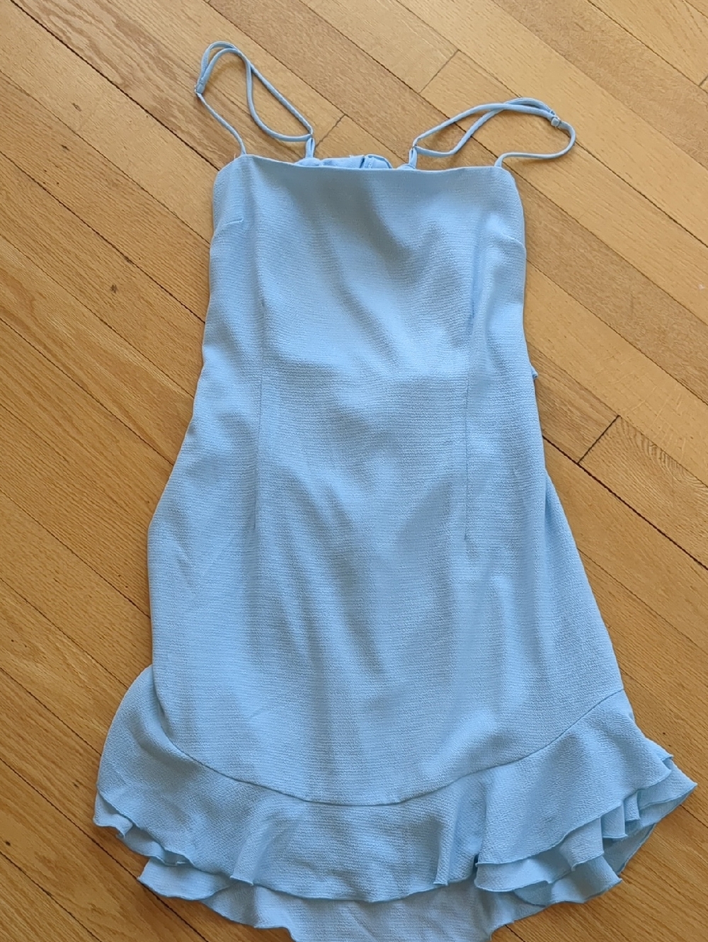Lucy in the Sky Pastel Blue Ruffle Hem Dress